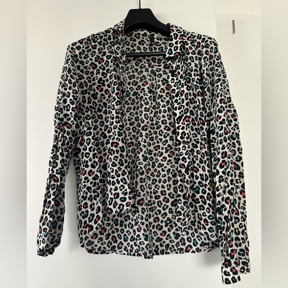 H&M colorful animal print shirt size Uk 10/ US 6